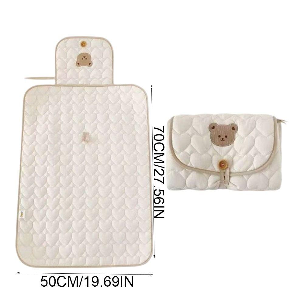Bear Diaper Changing Pad Cotton Waterproof Baby Changing Pad Foldable Detachable Folding Diaper Changing Cover Newborn Stuff