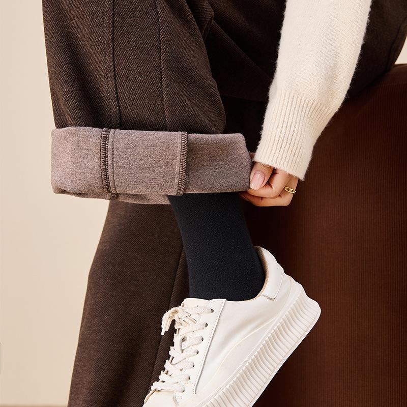 Winter thick drape high-waisted straight-leg pants that conceal flesh and slim casual pants, loose women's pants that are versatile