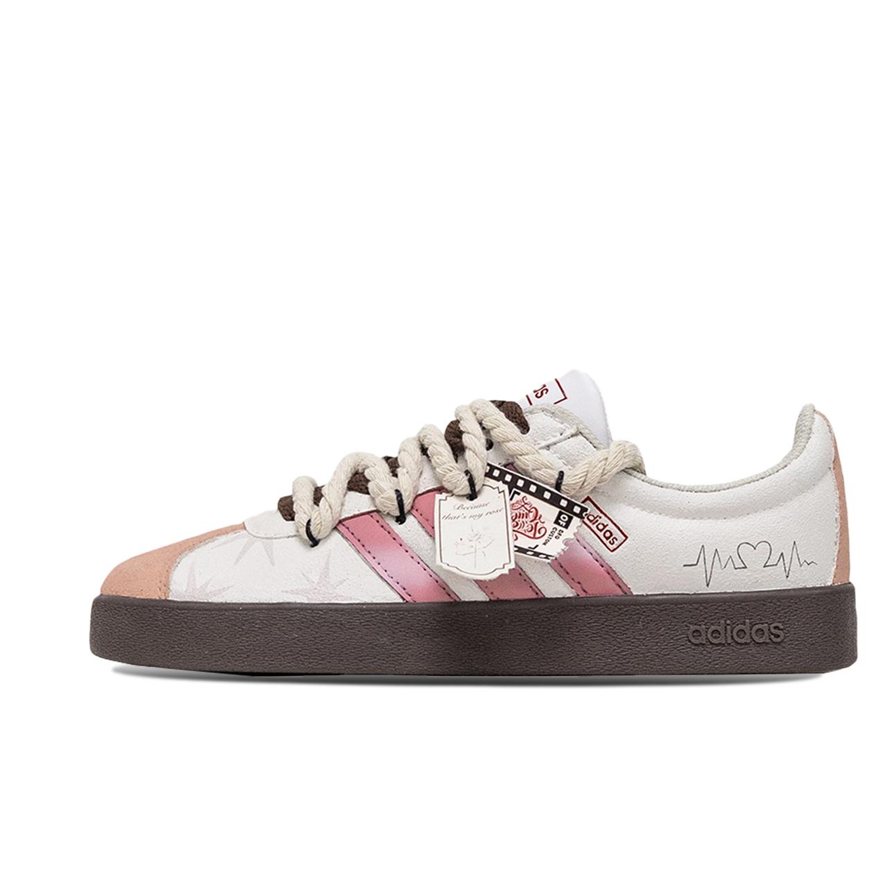 Adidas Neo VL Court 2.0 Low top Skateboard Shoes Unisex Pink White HQ1802(Team1173-) 35⅔