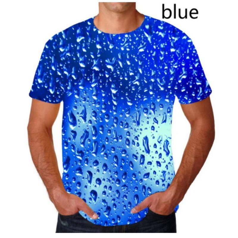 

Мужская и женская футболка унисекс с принтом в виде капель воды на 3D-принте, футболка с короткими рукавами 5XL