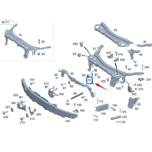Mercedes-Benz E-Class W213 Radiator Bracket