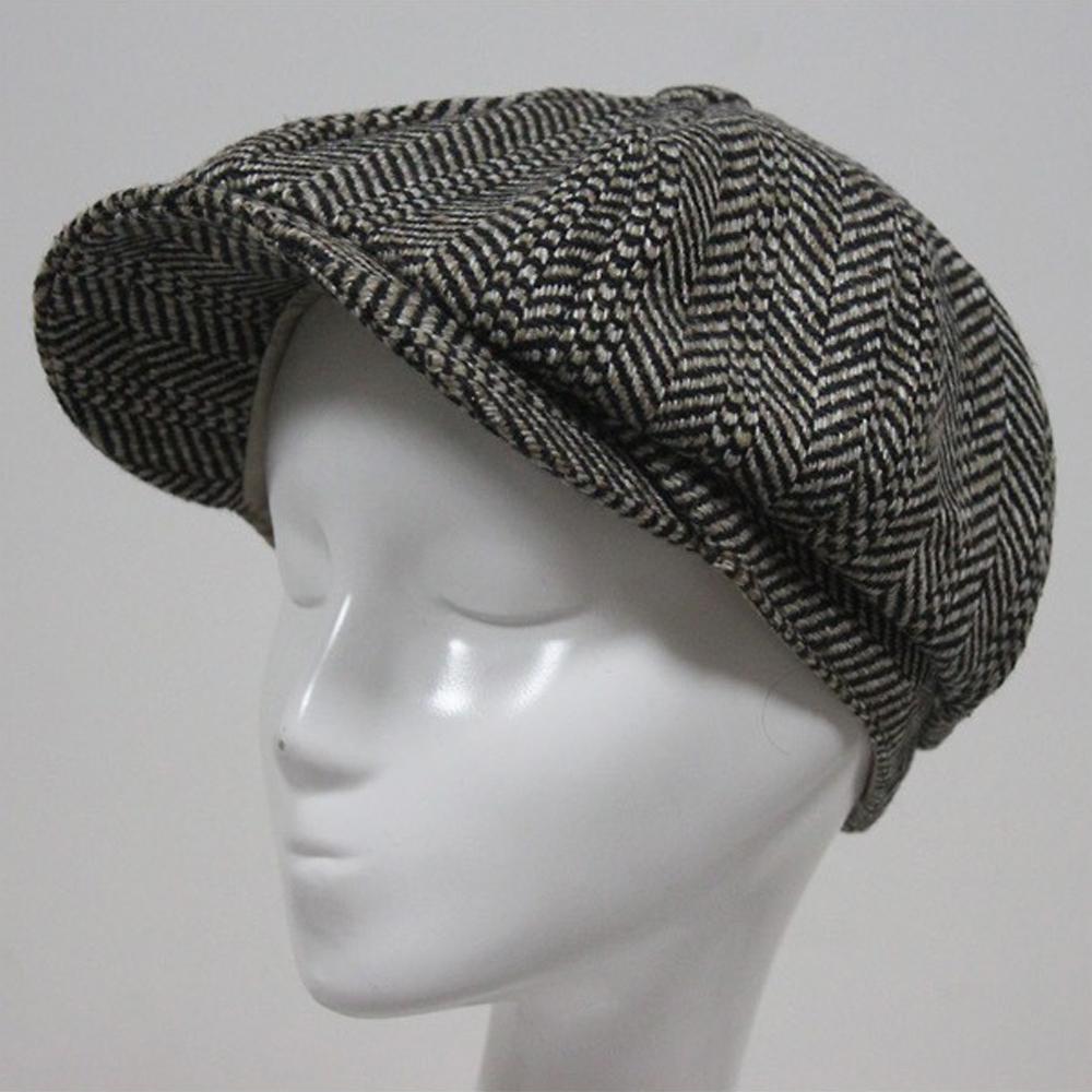 Male Tweed Newsboy Cap Models Octagonal 