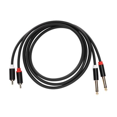 1 4 inç Çift RCA - Çift TS Kablosu 4,9 ft 6,35 mm 2 RCA Port - 2 TS Port Kablosu Stereo Bağlantı Kablosu