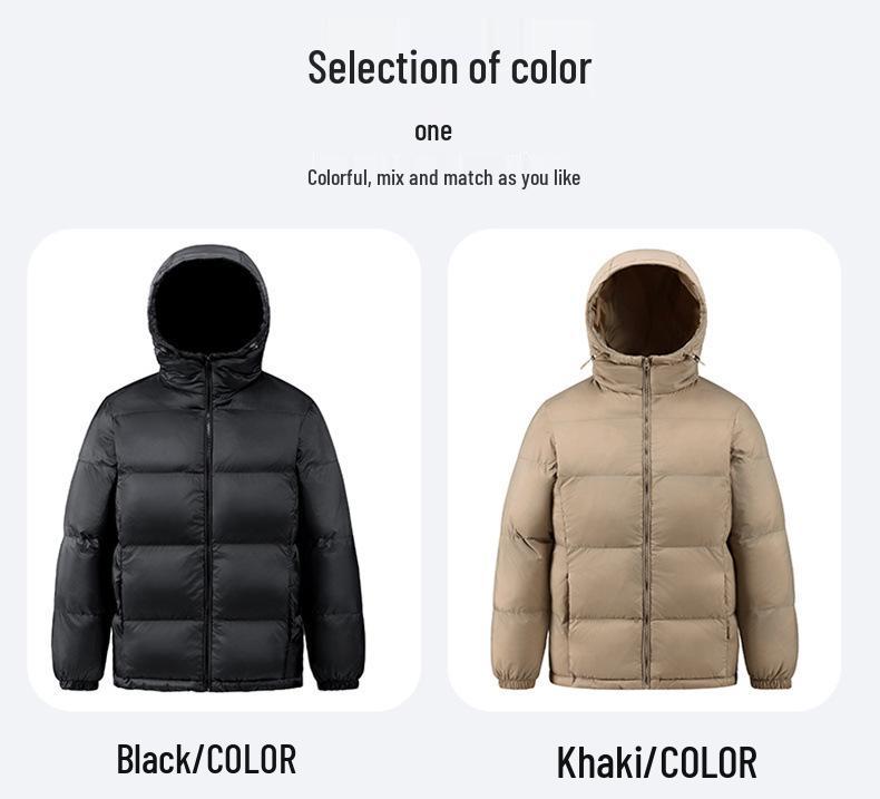2025 Unisex Winter Thick Hooded Down Jacket, Warm Short Casual Puffer Outerwear for Couples