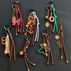 Retro Key chain bowknot afternoon tea Pendant tassels braided rope decoration Backpack accessories