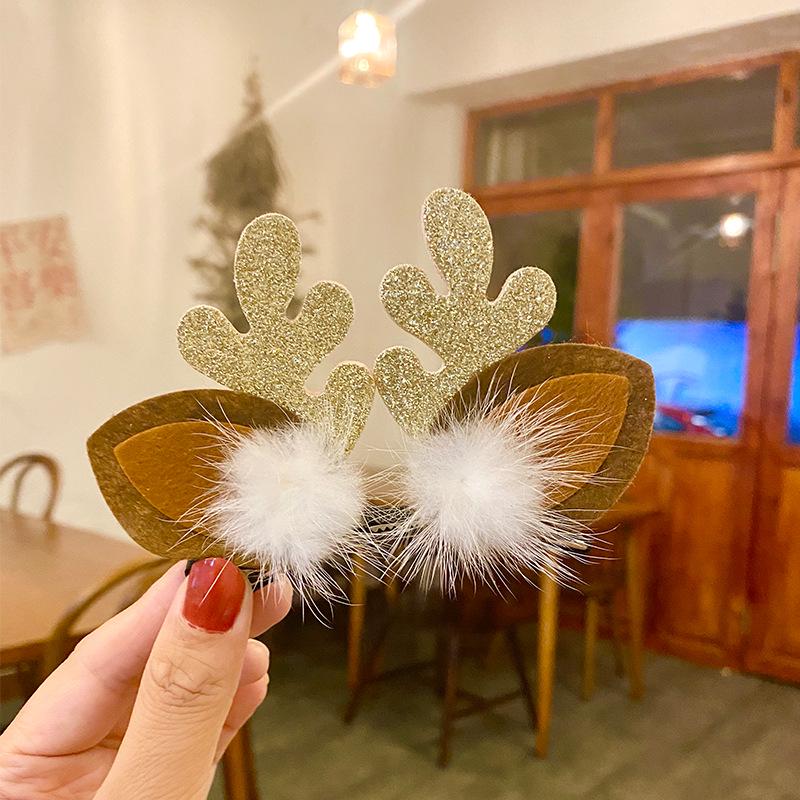2025 Christmas Reindeer Antler Hair Clips - Cute Holiday Hair Accessories Pair