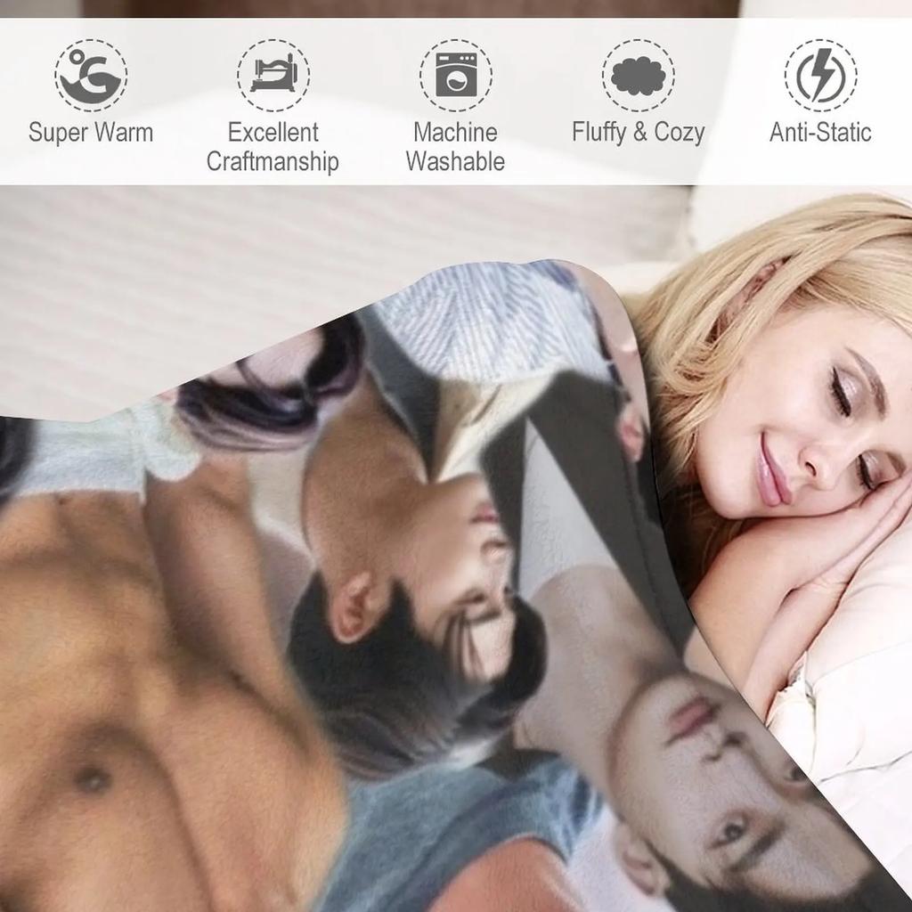 rowoon photo collage Throw Blanket Polar blanket Furry Blanket Shaggy Blanket