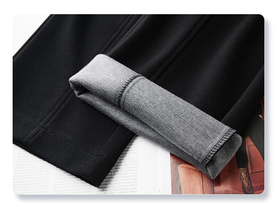 Ankola Women's Red High-Waisted Wide-Leg Velvet Pants - 2024 Autumn/Winter Slimming Casual Sweatpants