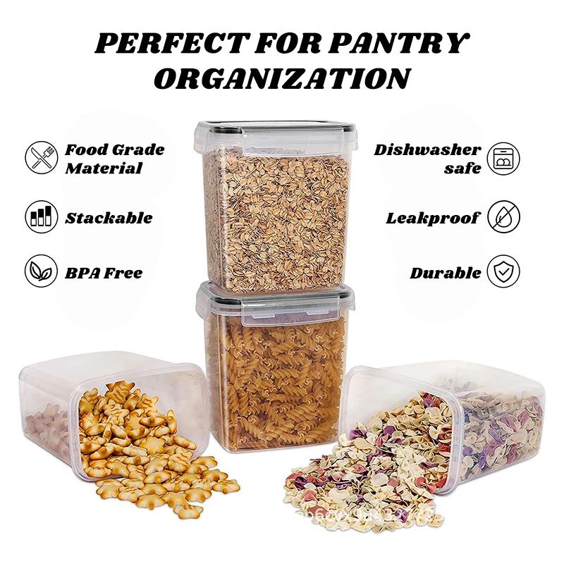 New Kitchen Food Storage Tank Miscellaneous Grain Storage Box 2L Set Transparent PP Sealed and Waterproof Storage Container