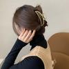 New Korea Trendy Geometric Square Gold Color Stainless Steel Hair Claw Cross Hairclip Hairpin Headwear Women Hair Accessories