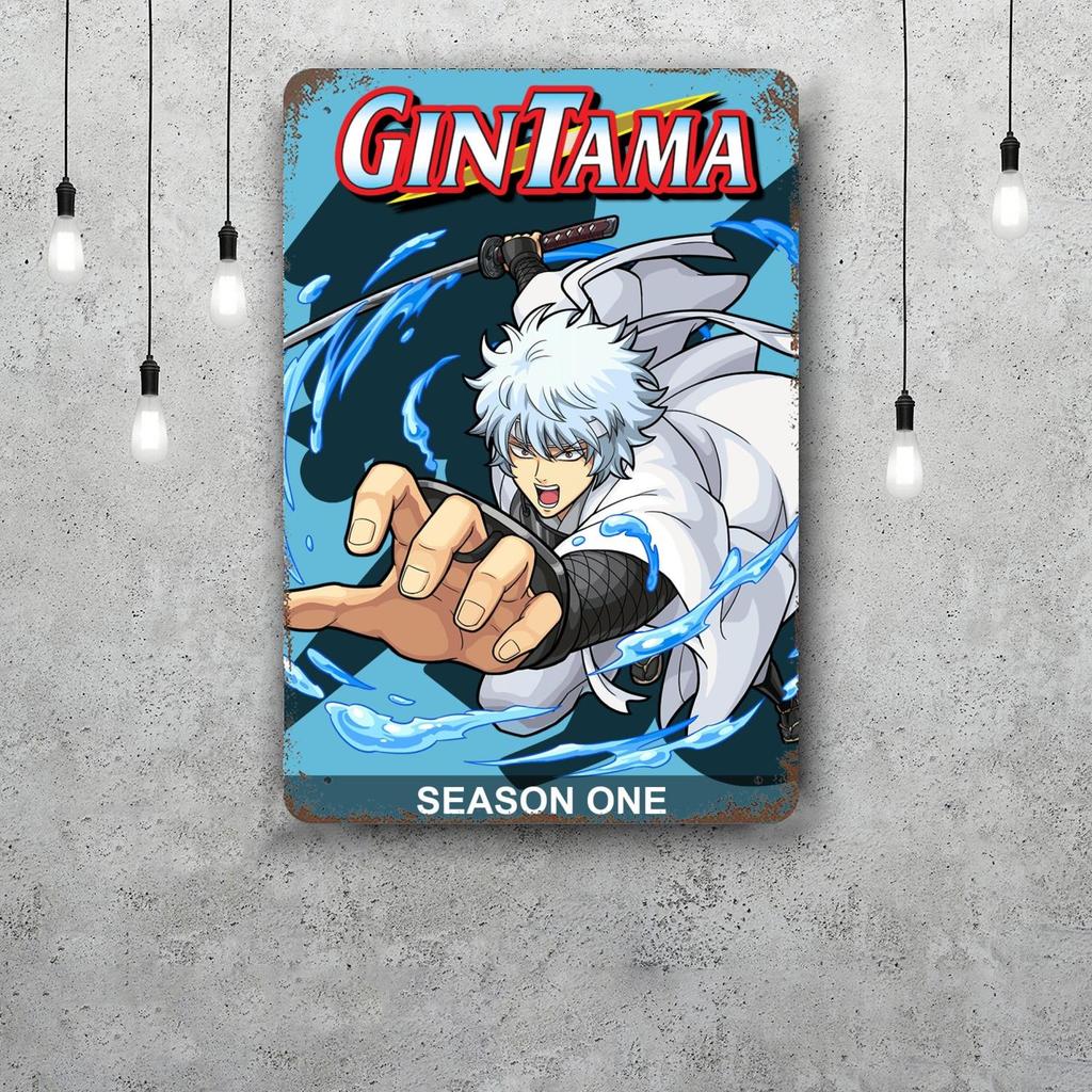 Classic Japanese Anime Art Gintama Funny Bar Metal Sign Retro Plaque Vintage Sign Alcohol Drinker Pub Club Kitchen