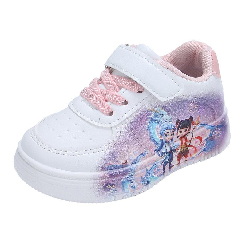 Boys' sneakers cartoon breathable girls' little white shoes 2025 spring and autumn new children's board shoes soft-soled casual shoes tide