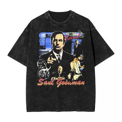Gewaschenes T-Shirt Saul Goodman Vintage 90er Better Call Saul Retro T-Shirts Harajuku Streetwear Oberteile Tees für Männer Frauen