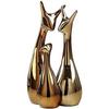 Home Decor Lucky Deer Statue Family Piano Finish Ceramic Figures - (Set of 3, Golden Set)