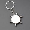 Ship's Wheel Compass Keyring - Metal Company Logo Gift & Outdoor Decorative Ornament