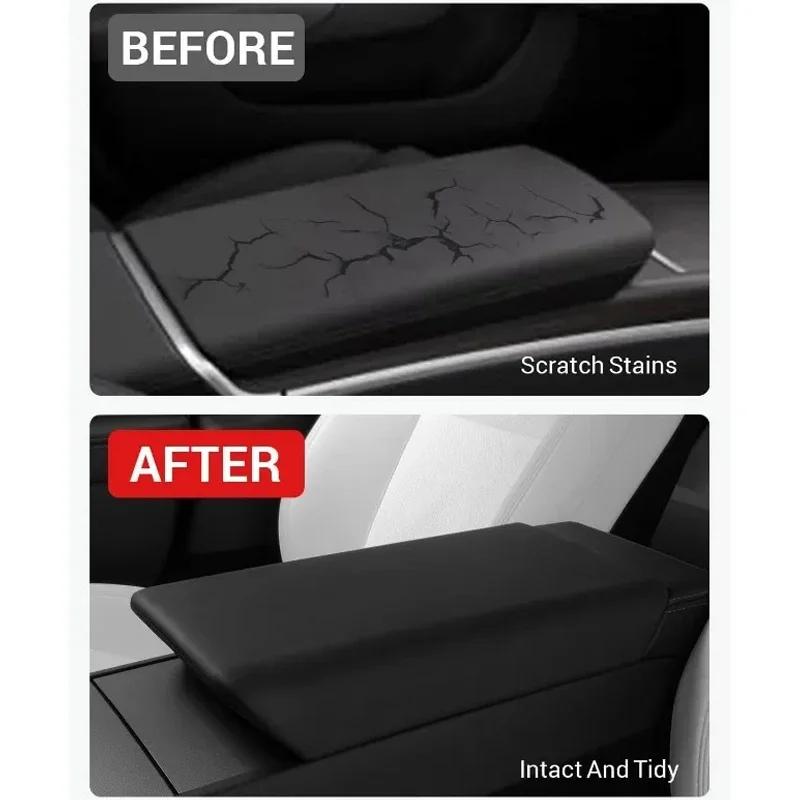 For Tesla Model 3/Y 2019-2025 Car Central Armrest Box Pad For Tesla Model 3 Highland 2025 TPE Center Console Arm Rest Lid Cover
