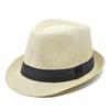Hat Vintage Sunshade Hollowedout Gentleman Straw Hat With Rolled Edge Jazz Belt