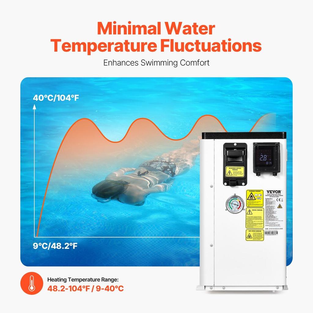 Electric Pool Heat Pump 1.48-7.11kW Energy-Saving Variable Frequency