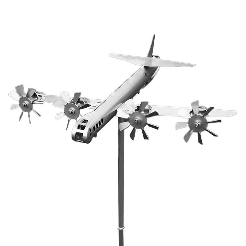 Metal Airplane Weathervane Flat Metal Airplane Handmade Airplane Weathervanes Windmill Spinner Decor Outdoor Weathervanes Decor