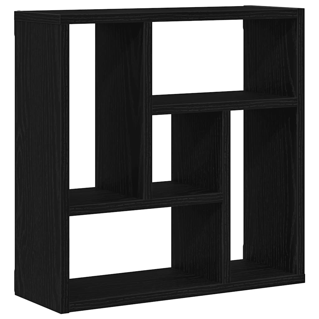 Schwarzes Wandregal, hängendes Dekorationsregal, Dekoratives Ablageregal, 45x16x45 cm Spanplatte
