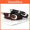 Simple Solid Color Silver Buckle Women Slim Waist Belt Versatile For Use Daily