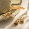 1 Pair Heart Hoop Earrings Glitter Zircon Dangle Earring Lock Shape Ear Hook Jewelry Fashion Accessory for Banquet