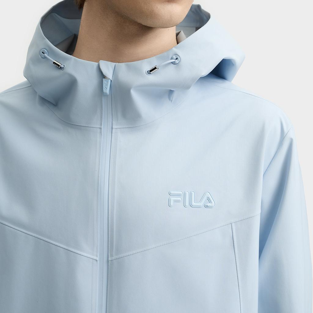 Fila Heritage Casual Fashion Versatile Warm Windproof Hooded Loose Woven Jacket Men Jackets Sky-Blue F11M538705FLB