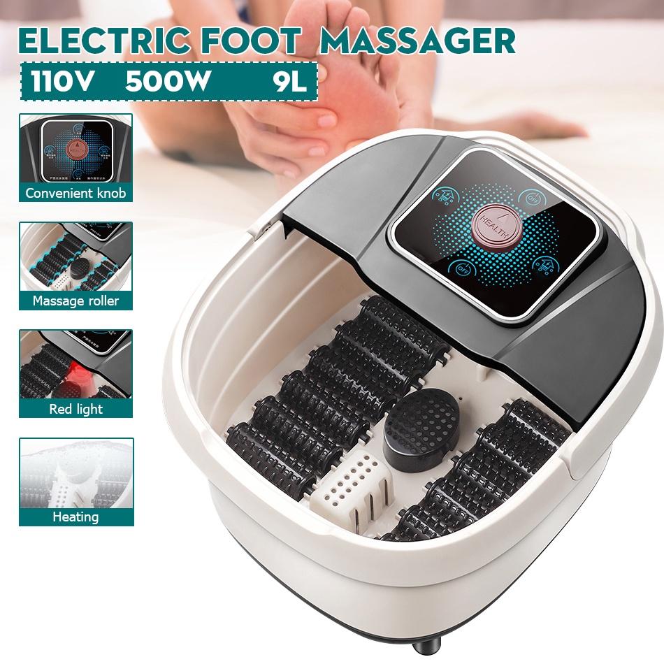 500W 9L Foot Bath Automatic Soaking Electric Feet Massager Constant Temperature Foot Bath Foot Spa Tub Heated Foot Bath Adult Home 35x27x42cm