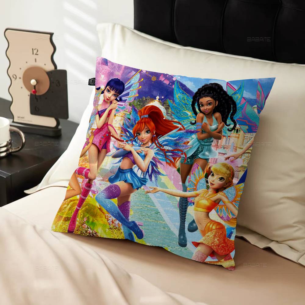Girl-W-Winx Catoon Clubs Pillow Anime Pillow Sofa Bed Head Pillow Cover Cushion Cover 45x45 Cm Fashion