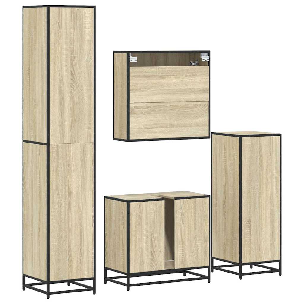 4 piece bathroom furniture set in Sonoma oak particleboard