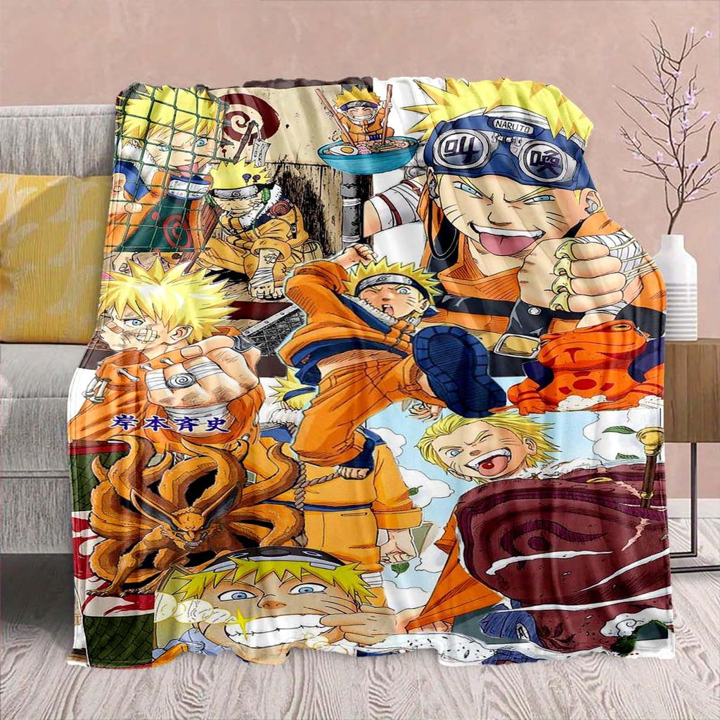 Naruto Anime Flannel Blanket - Soft Warm Perfect for Sofa, Bedding Camping Travel Office Home Decor -QJY