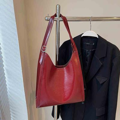 Large Capacity Women's Tote Bag Autumn New Versatile PU Leather Bag Shopping Shoulder Bag