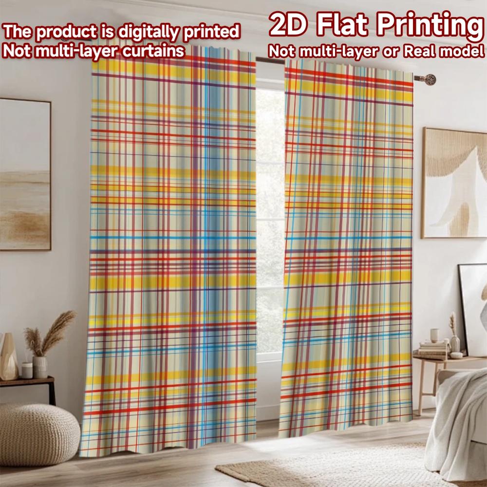 1pc 2D flat Photography Backdrop Background cloth Colorful Checkered Lines 100% Polyester Holiday Decorations Perfect for