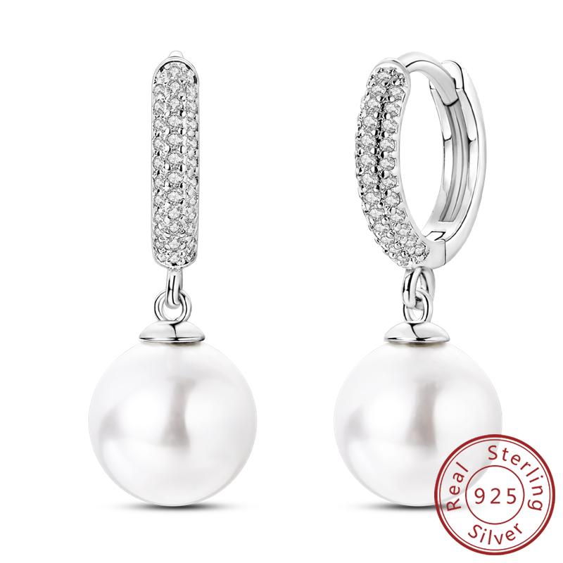 925 Silver Earrings Starry Pearl Devil Eye Simple Drop Stud Hoop Earrings for Women Girl Fashion Jewery Accessories