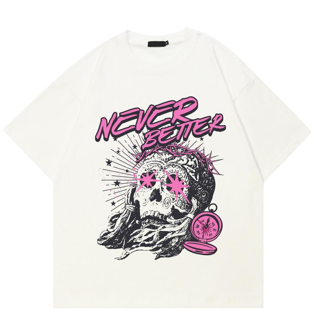 2026 Men T-Shirt Streetwear QUARTER 24 Cerberus Skull Graphic