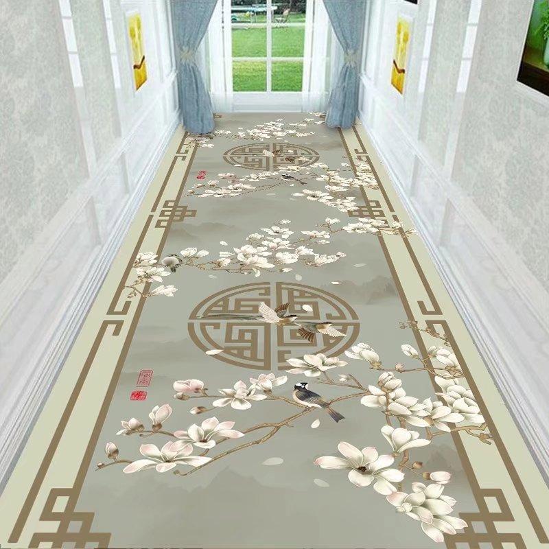 Retro European Long Corridor Carpet Runner Washable Strip Rug for Home Hotel Hallway Decor Villa Stairway Floor Mats
