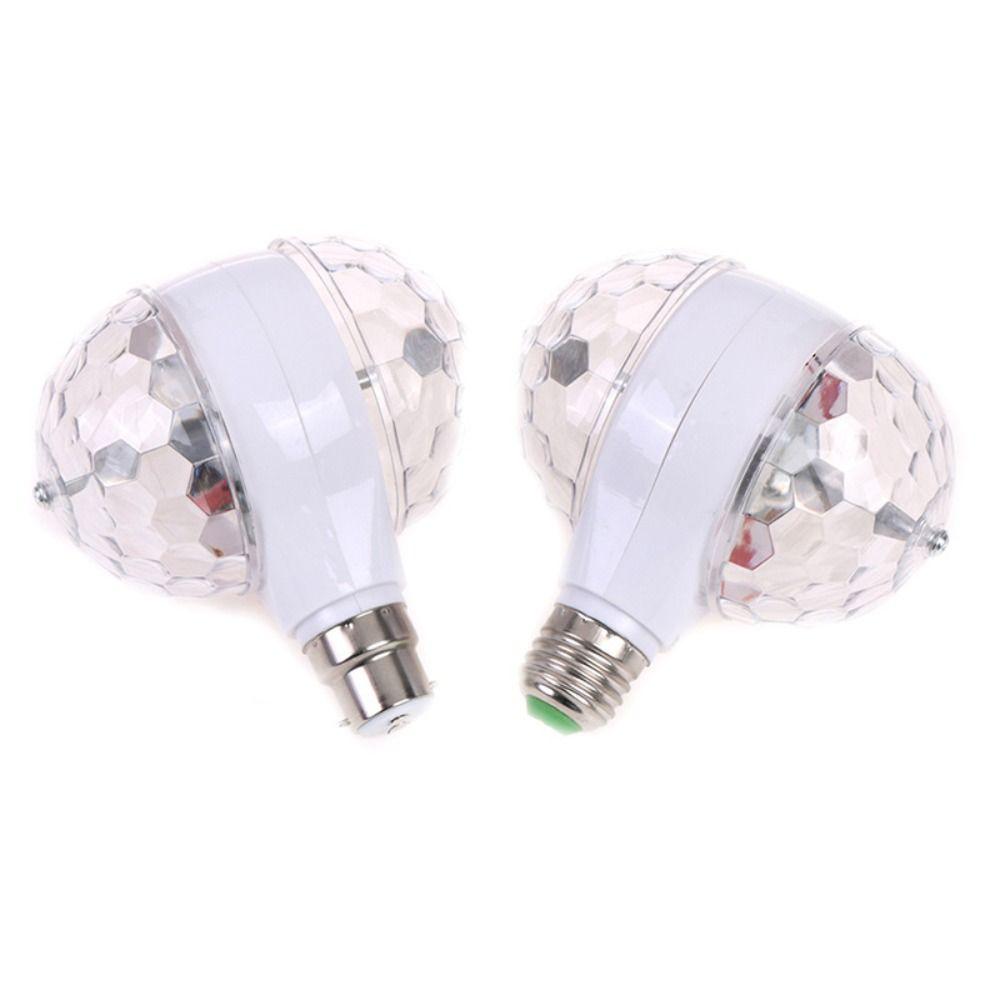Auto Rotating Crystal Strobe RGB Lamp Dual Head Disco Lights E27 LED Bulb  Halloween