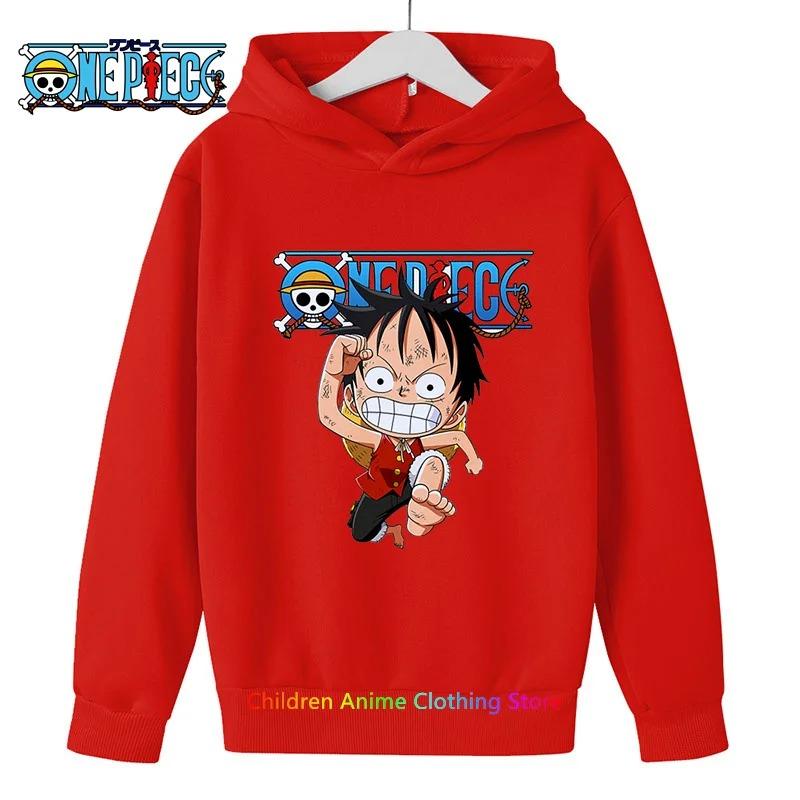 Anime Luffy Hoodie for Kids, One Piece Sweatshirt, Coat for Baby Boys and Girls, Warm Sweater, Autumn Clothing