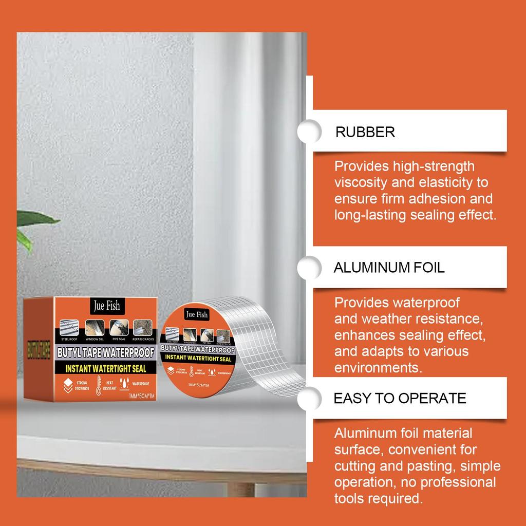 Wasserdichtes Butyl-Klebeband Dachleckageabdichtung feuchtigkeitsbeständig hochhaftend selbstklebend Aluminiumfolie wasserdichte Membran