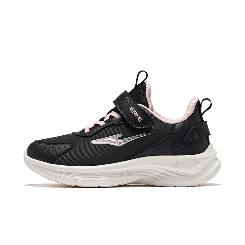 Hongxing Erke Kids Synthetic Leather Mingao 2.0 Trendy Wear-Resistant Low-Top Running Shoes Kids Running Shoes Black Pink 65124403050-014