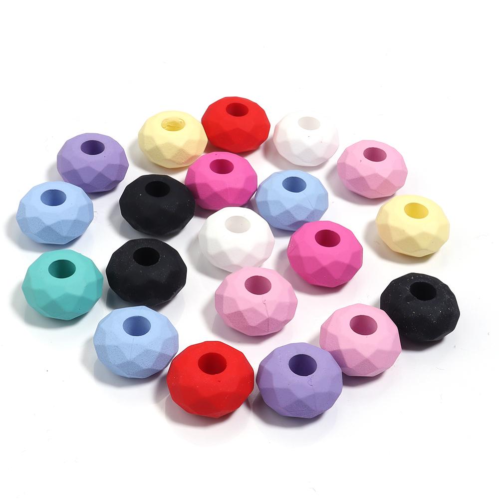 20pcs/lot Acrylic Big Hole Beads Colorful Abacus Shape Loose Spacer Beads For DIY Handmade Bracelet Earrings Jewelry Accessories