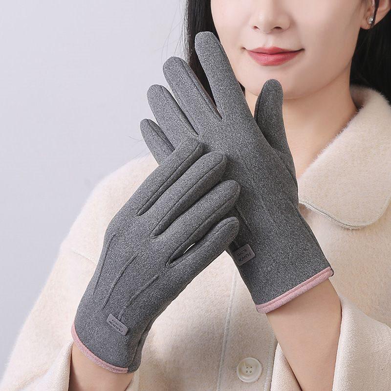Women's and Men's Touch Screen Windproof Cycling Gloves - Thick, Warm Cotton Wool for Autumn and Winter