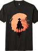 One Piece Luffy Classic Silhouette T-Shirt Mens Womens Tees Top Unisex Nostalgic Casual Tee for Fans