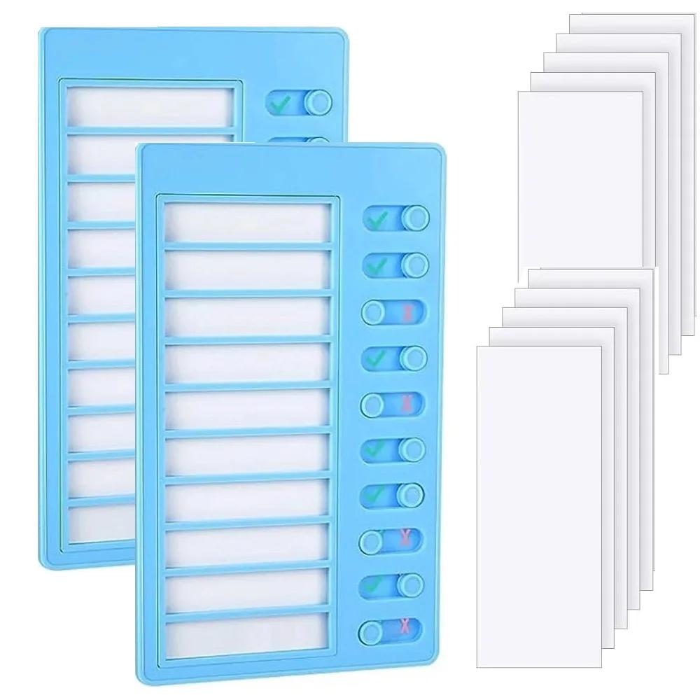 2 Pack Kids Chore Chart with 10 Papers Chore Chart Plastic Checklist Board To Do List  for Home Routine Planning Blank Paper