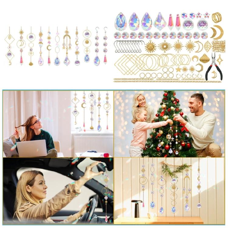 200Pcs DIY Sun Catchers Making Set Craft DIY Suncatchers Making Set for Adult