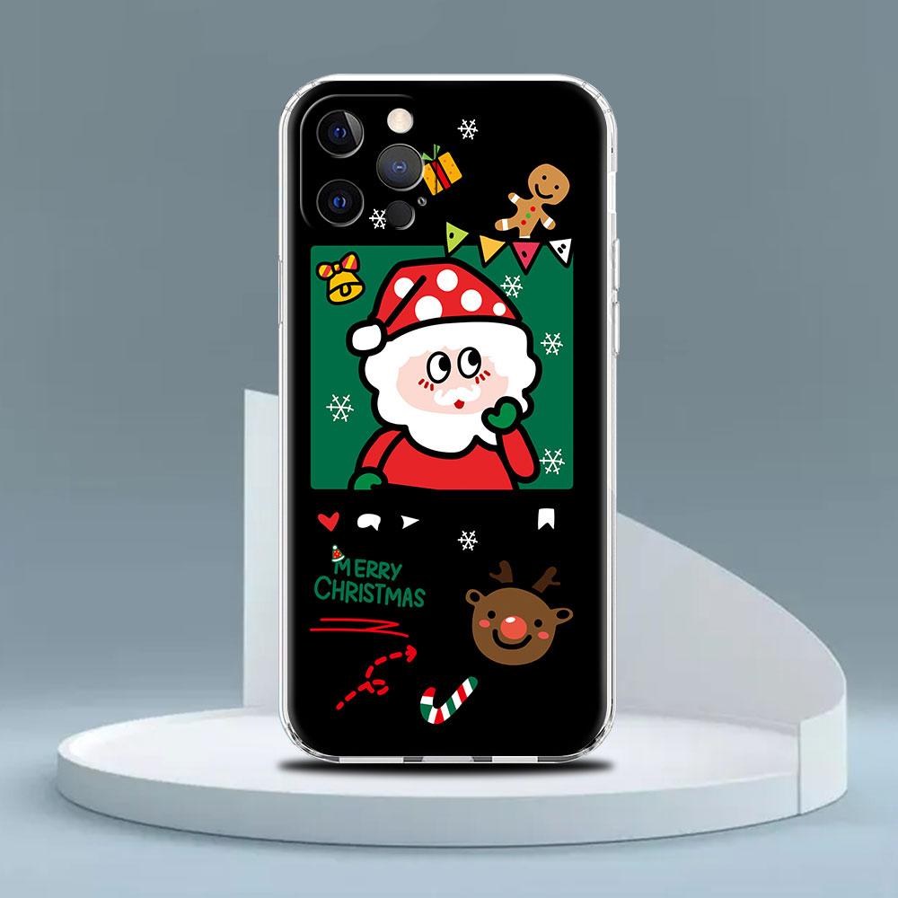 Snowman Christmas Cute Clear Case For Apple iPhone 13 11 14 12 Pro 7 8 Plus XR X XS Max 6 6S 13Pro Silicone Phone Cover