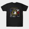 Men Black Print T-shirt Help Desk Kung Fu No-Cut Transfer Paper Print Cotton Tshirt