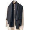 Simple literary and artistic yarn with sunscreen, elegant shawl, women's solid color square short fringed temperament scarf