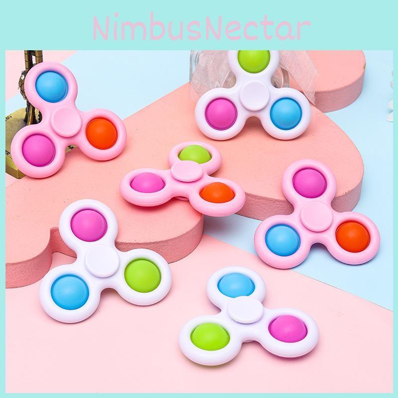 Plastic Toy Gyroscope With Bubble Push And Spin Features For Gift Relaxation