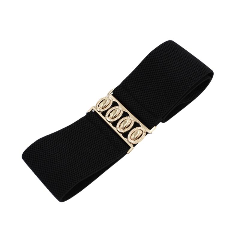 

Эластичный пояс для женщин, дам, корсет для платья, модный женский эластичный пояс с металлической пряжкой для украшения банкетного платья 1 чёрный